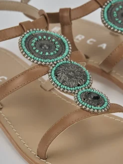 Discount Sandali tacco 1cm pelle Donna Sandali Tacco Basso