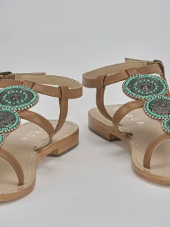 Discount Sandali tacco 1cm pelle Donna Sandali Tacco Basso