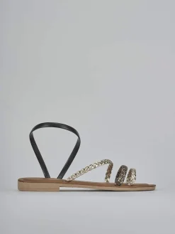 Sandali tacco 1cm pelle Donna Sandali Tacco Basso