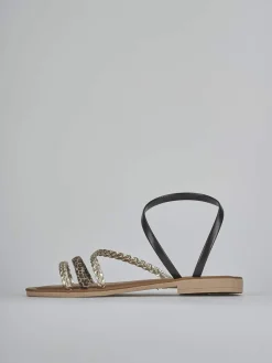 Sandali tacco 1cm pelle Donna Sandali Tacco Basso