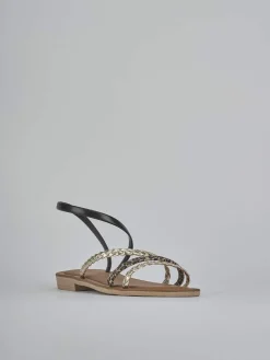 Sandali tacco 1cm pelle Donna Sandali Tacco Basso