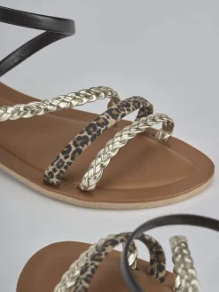 Sandali tacco 1cm pelle Donna Sandali Tacco Basso