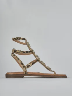 Clearance Sandali tacco 1cm pelle Donna Sandali Tacco Basso