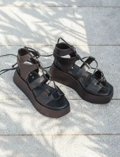 Clearance Sandali tacco 4cm pelle Donna Sandali Tacco Basso