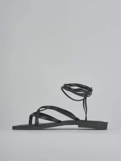 Outlet Sandali tacco 1cm pelle Donna Sandali Tacco Basso