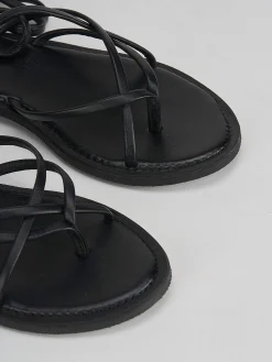 Hot Sandali tacco 1cm pelle Donna Sandali Tacco Basso