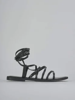 New Sandali tacco 1cm pelle Donna Sandali Tacco Basso