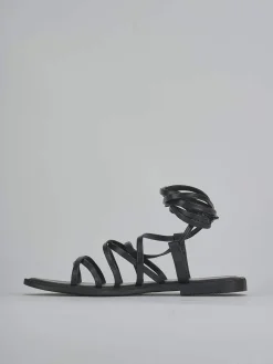 New Sandali tacco 1cm pelle Donna Sandali Tacco Basso