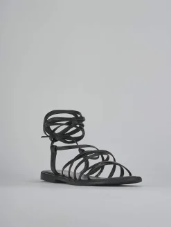 New Sandali tacco 1cm pelle Donna Sandali Tacco Basso