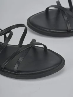 New Sandali tacco 1cm pelle Donna Sandali Tacco Basso