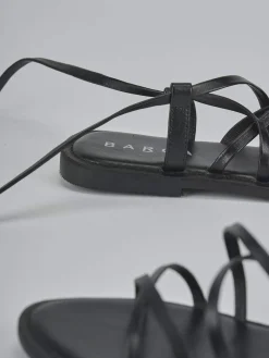 New Sandali tacco 1cm pelle Donna Sandali Tacco Basso