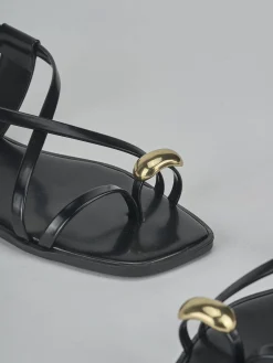 Hot Sandali tacco 1cm pelle Donna Sandali Tacco Basso