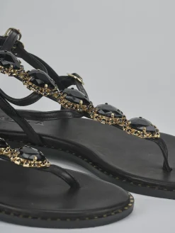 Online Sandali tacco 1cm pelle Donna Sandali Tacco Basso