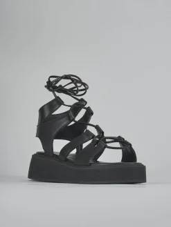 Hot Sandali tacco 1cm pelle Donna Sandali Tacco Basso