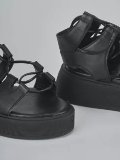 Hot Sandali tacco 1cm pelle Donna Sandali Tacco Basso