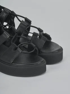 Hot Sandali tacco 1cm pelle Donna Sandali Tacco Basso