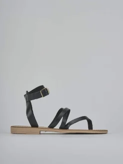 Hot Sandali tacco 1cm pelle Donna Sandali Tacco Basso