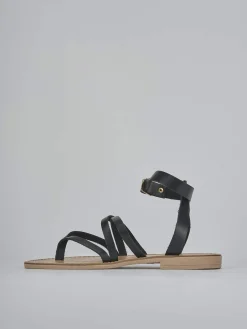 Hot Sandali tacco 1cm pelle Donna Sandali Tacco Basso