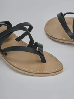 Hot Sandali tacco 1cm pelle Donna Sandali Tacco Basso