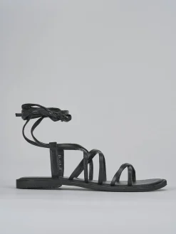 Outlet Sandali tacco 1cm pelle Donna Sandali Tacco Basso