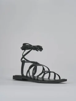 Outlet Sandali tacco 1cm pelle Donna Sandali Tacco Basso