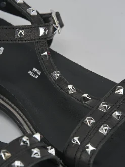 Hot Sandali tacco 1cm pelle Donna Sandali Tacco Basso