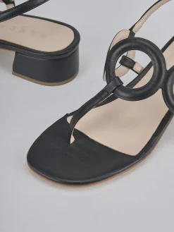 Hot Sandali tacco 3cm pelle Donna Sandali Tacco Basso