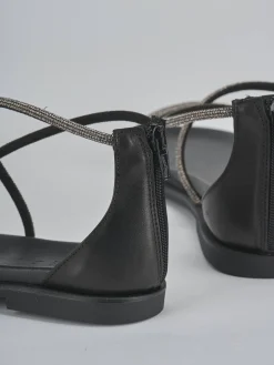 Sandali tacco 1cm pelle Donna Sandali Tacco Basso