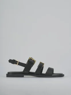 Outlet Sandali tacco 1cm pelle Donna Sandali Tacco Basso