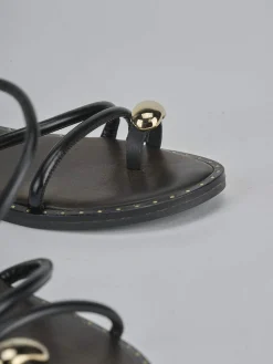 Outlet Sandali tacco 1cm pelle Donna Sandali Tacco Basso