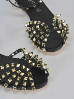 Sandali tacco 1cm pelle Donna Sandali Tacco Basso