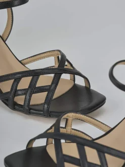 Sandali tacco 5cm pelle Donna Sandali Tacco Alto