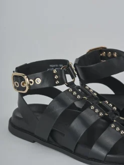 Hot Sandali tacco 1cm pelle Donna Sandali Tacco Basso