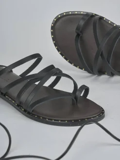 Hot Sandali tacco 1cm pelle Donna Sandali Tacco Basso