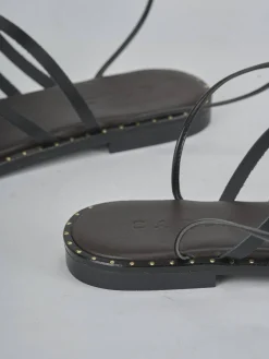 Hot Sandali tacco 1cm pelle Donna Sandali Tacco Basso