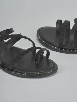 Online Sandali tacco 1cm pelle Donna Sandali Tacco Basso