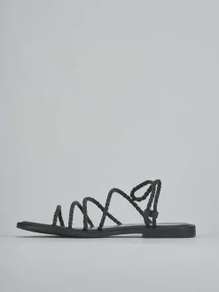 Hot Sandali tacco 1cm pelle Donna Sandali Tacco Basso