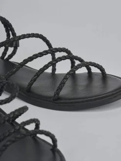 Hot Sandali tacco 1cm pelle Donna Sandali Tacco Basso