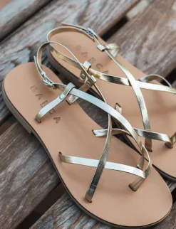 Online Sandali tacco 1cm pelle Donna Sandali Tacco Basso