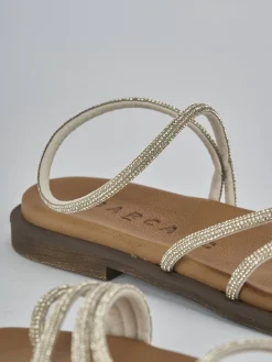 Online Sandali tacco 1cm pelle Donna Sandali Tacco Basso