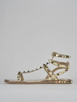 Outlet Sandali tacco 1cm pelle Donna Sandali Tacco Basso