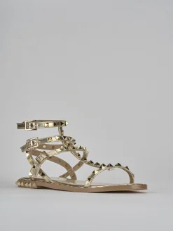 Outlet Sandali tacco 1cm pelle Donna Sandali Tacco Basso