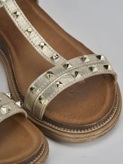 Clearance Sandali tacco 1cm pelle Donna Sandali Tacco Basso