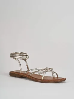 Outlet Sandali tacco 1cm pelle Donna Sandali Tacco Basso