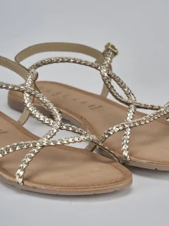 Outlet Sandali tacco 1cm pelle Donna Sandali Tacco Basso