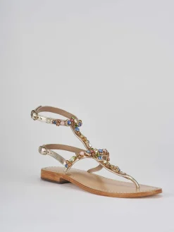 Outlet Sandali tacco 1cm pelle Donna Sandali Tacco Basso