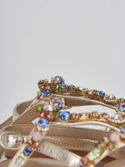 Outlet Sandali tacco 1cm pelle Donna Sandali Tacco Basso