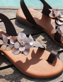 Discount Sandali tacco 1cm pelle Donna Sandali Tacco Basso