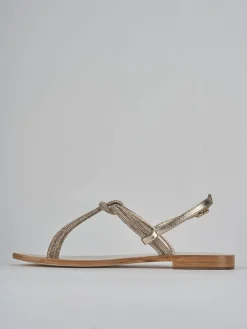 Outlet Sandali tacco 1cm pelle Donna Sandali Tacco Basso