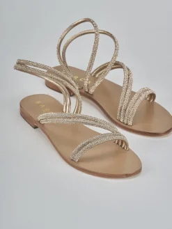 Discount Sandali tacco 1cm pelle Donna Sandali Tacco Basso